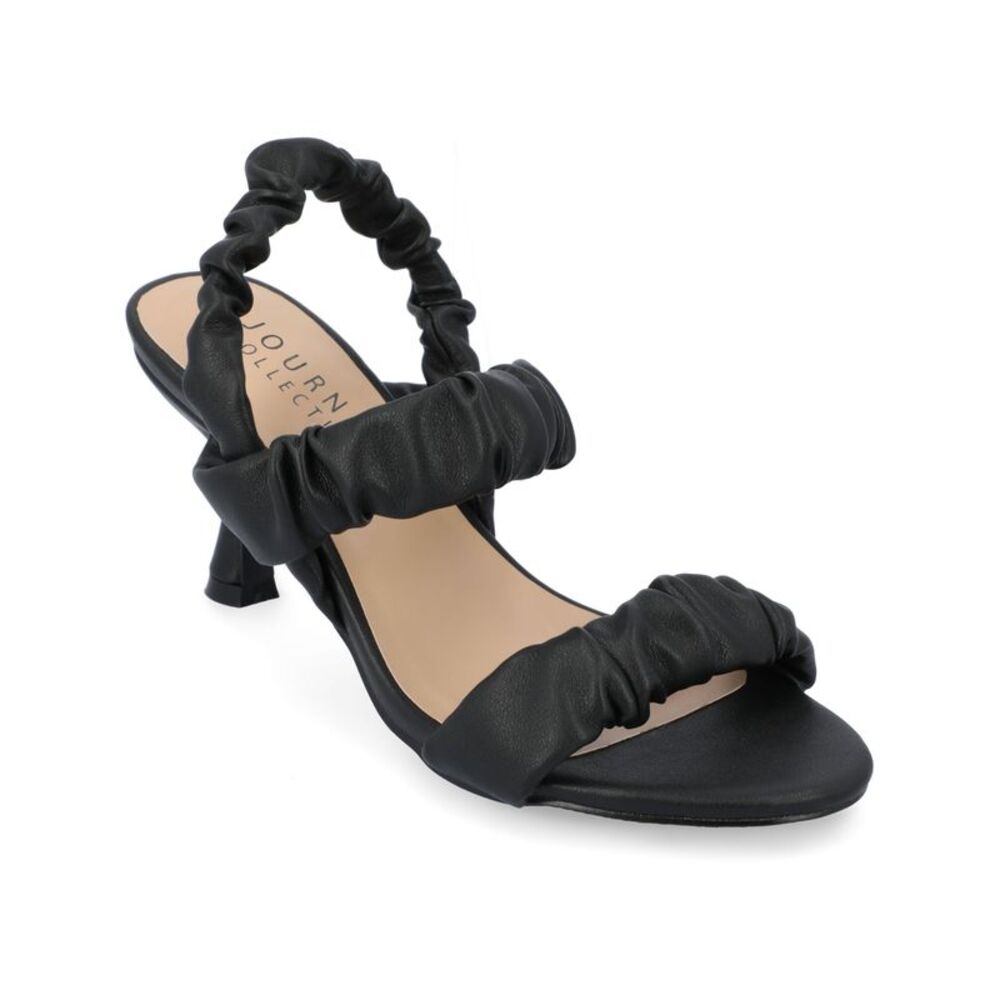 JOURNEE COLLECTION Womens Black Amaree Toe Flare Slip On Slingback Sandal 8.5
